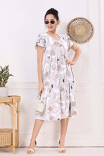 Rayon MAXI FROCK Model Nighties | Fancy Petal Sleeve | Fancy Neck & Side Pocket | Pleated Frock MAXI Style | Trendy Collection's for Stylish Women & Teenage Girl (FSF)