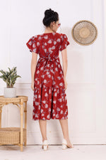 Rayon MAXI FROCK Model Nighties | Fancy Petal Sleeve | Fancy Neck & Side Pocket | Pleated Frock MAXI Style | Trendy Collection's for Stylish Women & Teenage Girl (FSF)
