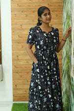 Stylish Arrivals Rayon Gathering Frock Model Night Gown's | Front Adjustable Gathering Style Rope Rope | Puff Sleeve | Trending Collection's for Stylish Women's (GFK)