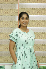 Stylish Arrivals Rayon Gathering Frock Model Night Gown's | Front Adjustable Gathering Style Rope Rope | Double Layer Sleeve | Trending Collection's for Stylish Women's (GFK)