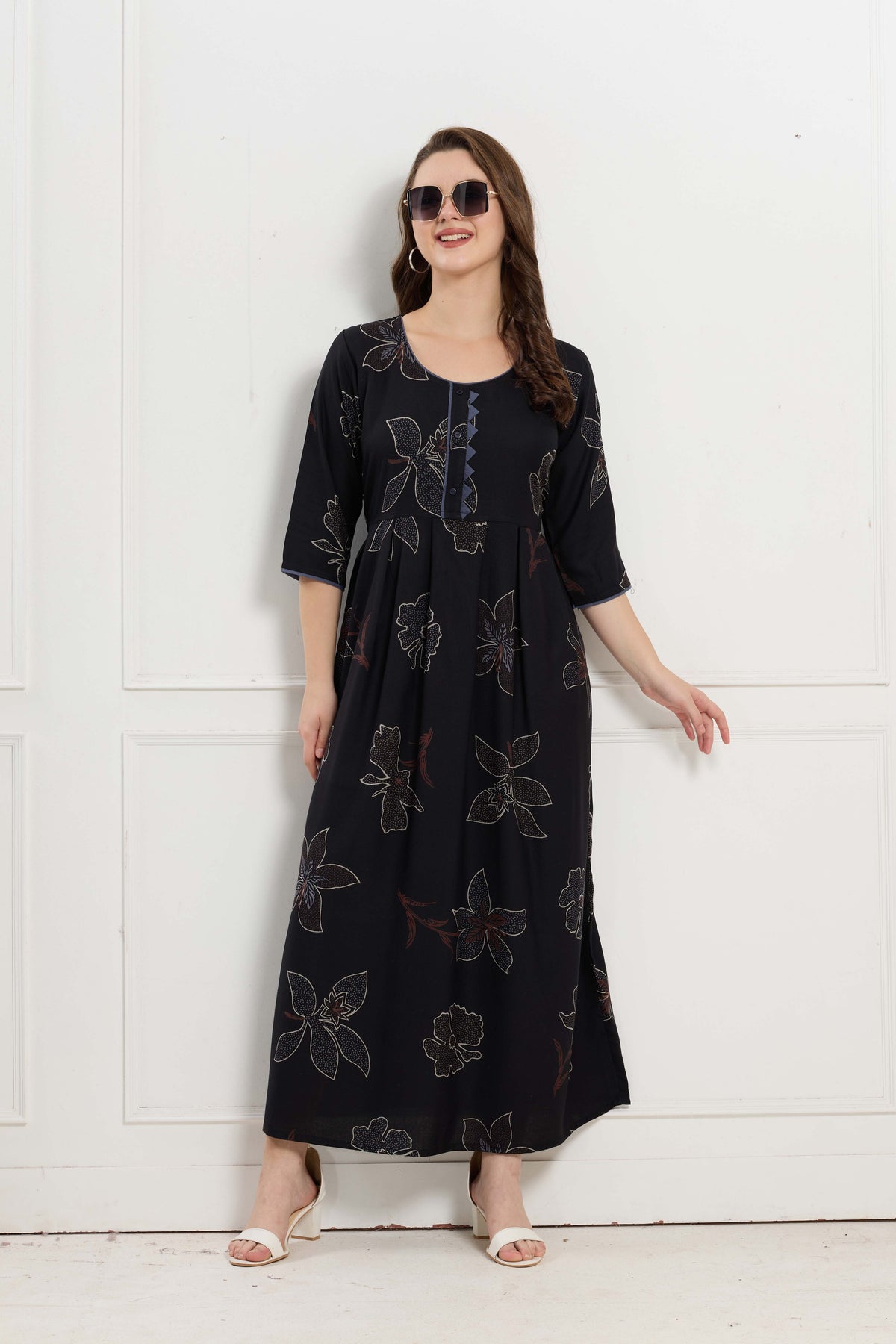 Alpine KURTI Style | Beautiful Stylish KURTI Model | Long 3/4 Sleeve & Side Pocket | Fresh Collection's for Stylish Women's (AK-3/4)