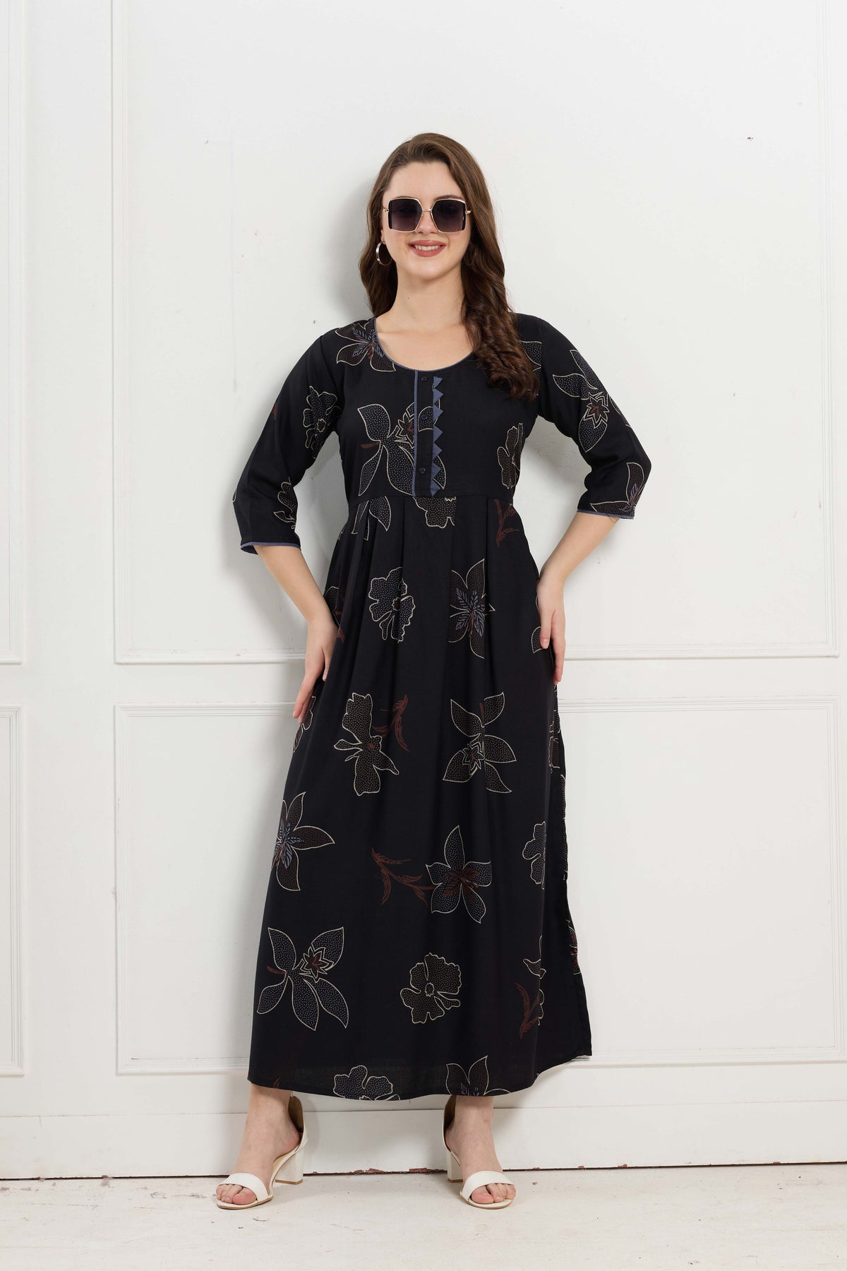 Alpine KURTI Style | Beautiful Stylish KURTI Model | Long 3/4 Sleeve & Side Pocket | Fresh Collection's for Stylish Women's (AK-3/4)