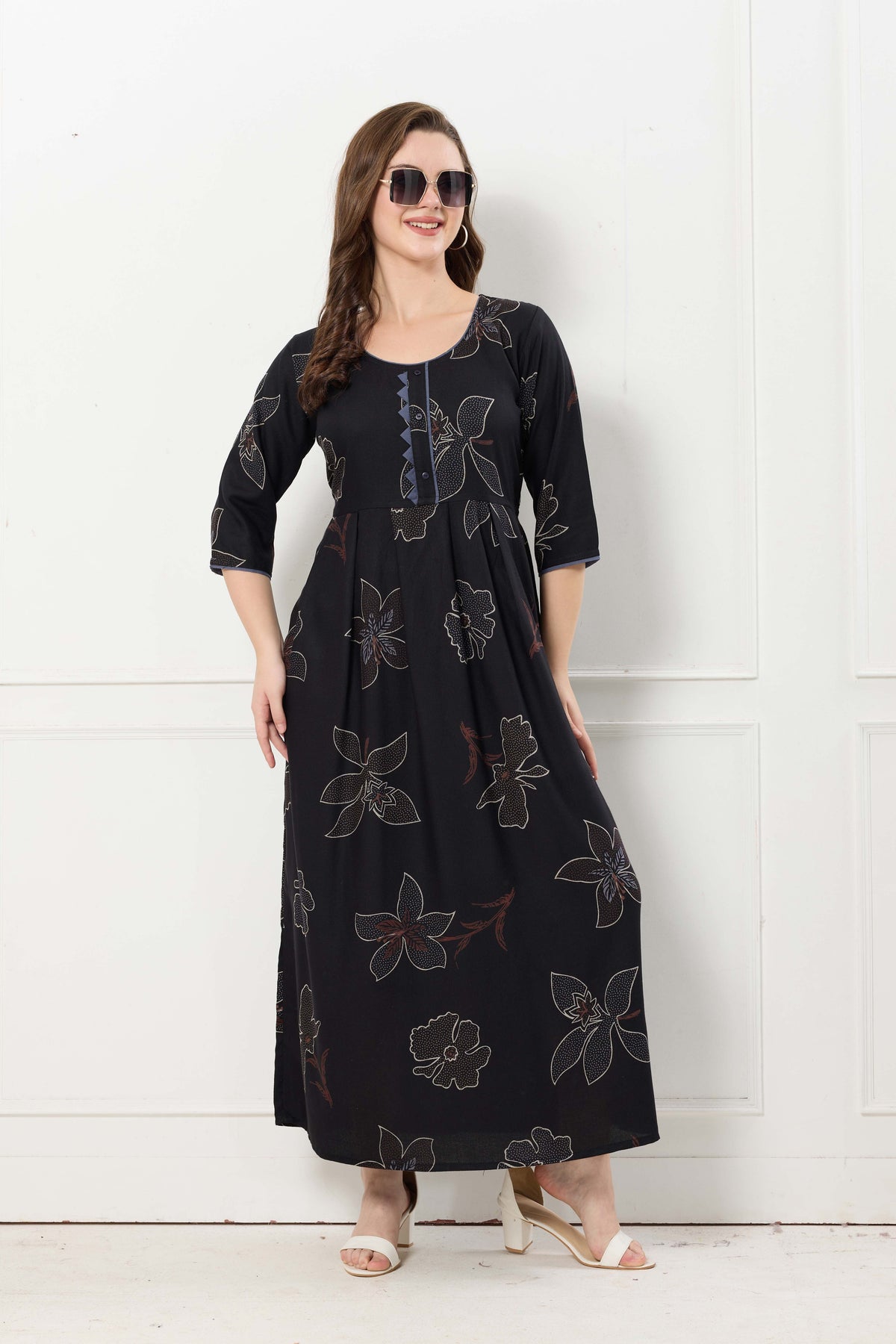 Alpine KURTI Style | Beautiful Stylish KURTI Model | Long 3/4 Sleeve & Side Pocket | Fresh Collection's for Stylish Women's (AK-3/4)