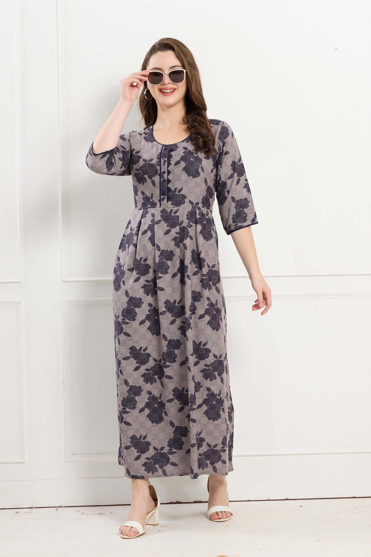 Alpine KURTI Style | Beautiful Stylish KURTI Model | Long 3/4 Sleeve & Side Pocket | Fresh Collection's for Stylish Women's (AK-3/4)