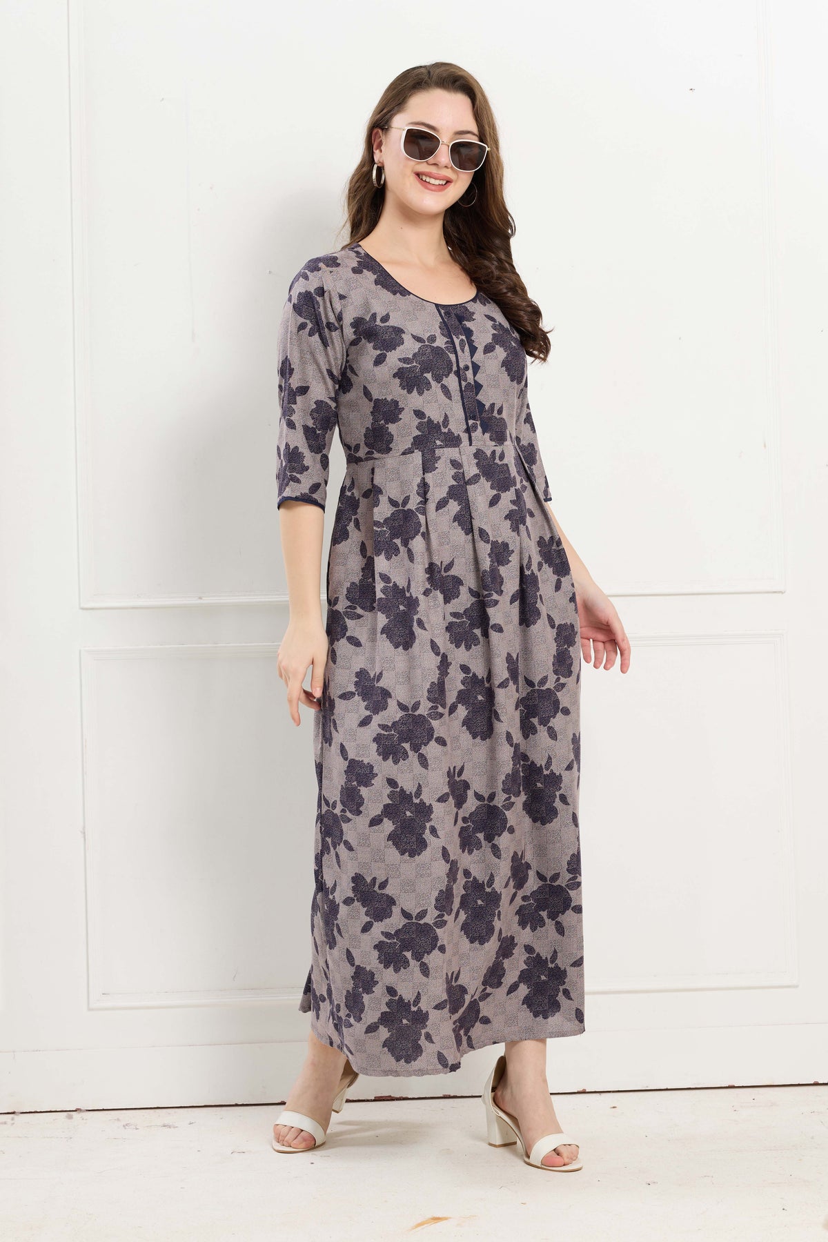 Alpine KURTI Style | Beautiful Stylish KURTI Model | Long 3/4 Sleeve & Side Pocket | Fresh Collection's for Stylish Women's (AK-3/4)