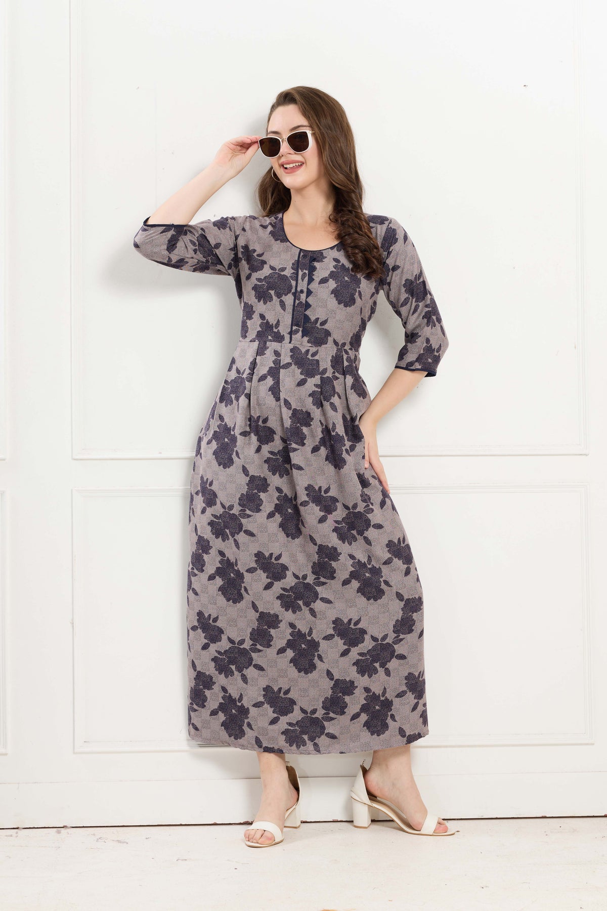 Alpine KURTI Style | Beautiful Stylish KURTI Model | Long 3/4 Sleeve & Side Pocket | Fresh Collection's for Stylish Women's (AK-3/4)