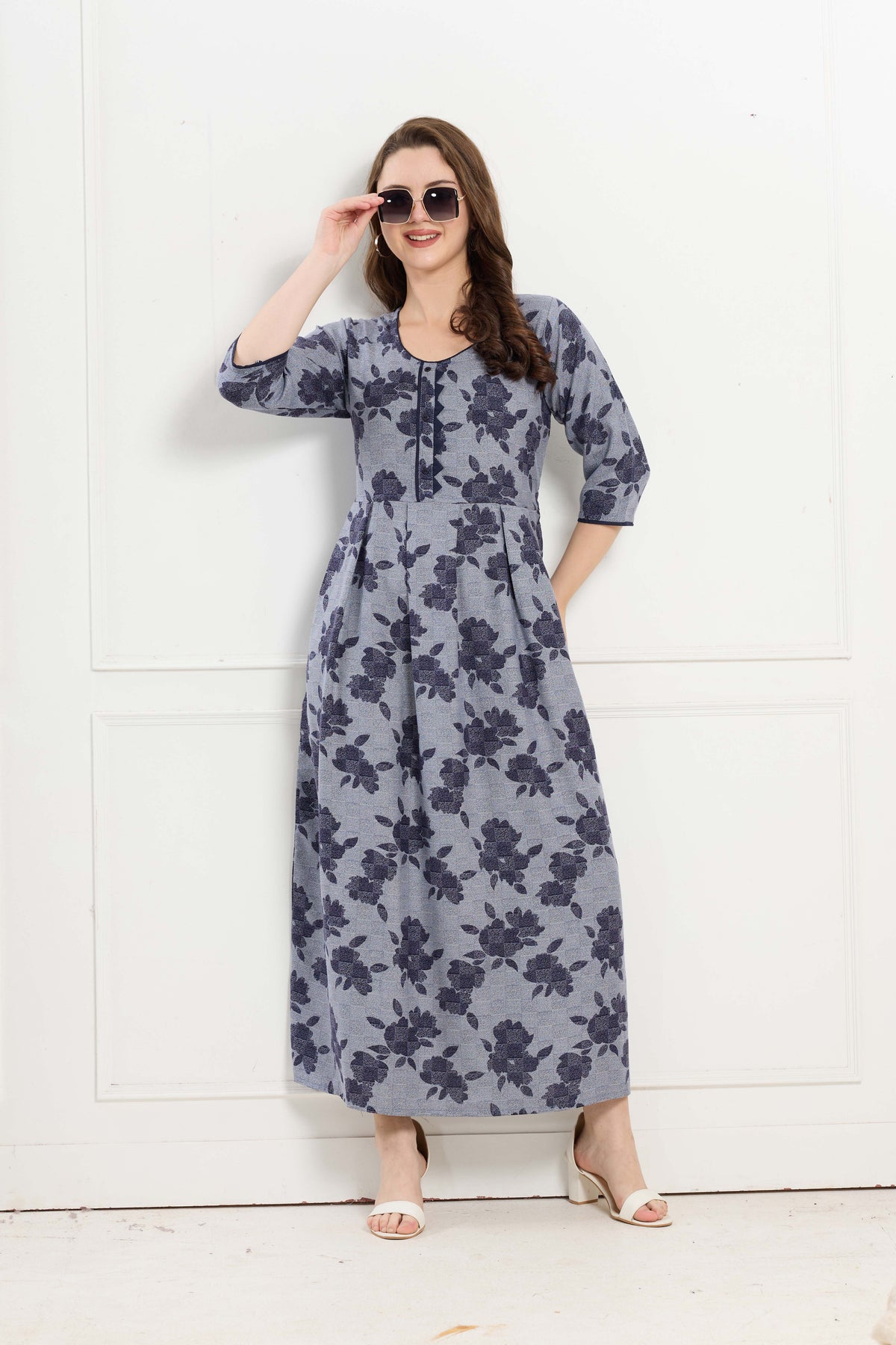 Alpine KURTI Style | Beautiful Stylish KURTI Model | Long 3/4 Sleeve & Side Pocket | Fresh Collection's for Stylish Women's (AK-3/4)