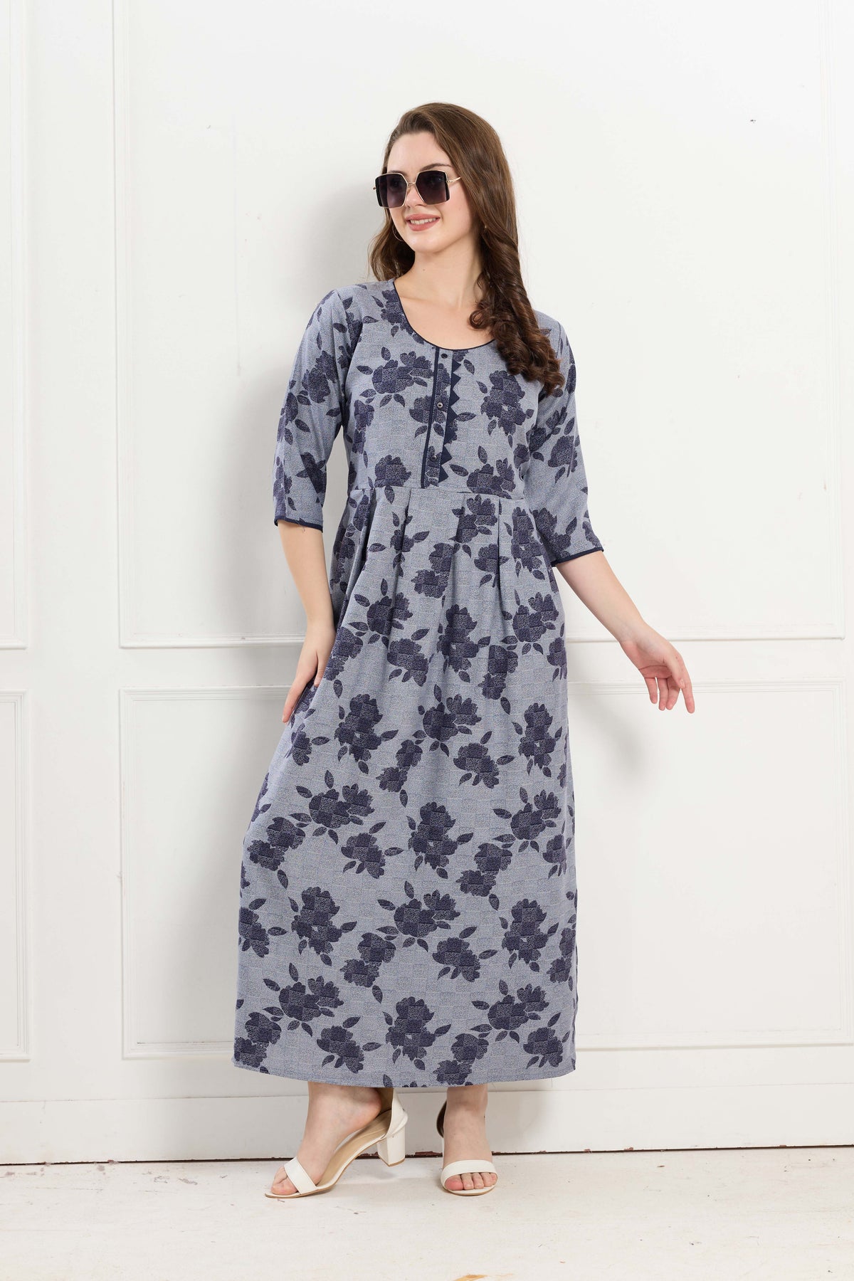 Alpine KURTI Style | Beautiful Stylish KURTI Model | Long 3/4 Sleeve & Side Pocket | Fresh Collection's for Stylish Women's (AK-3/4)