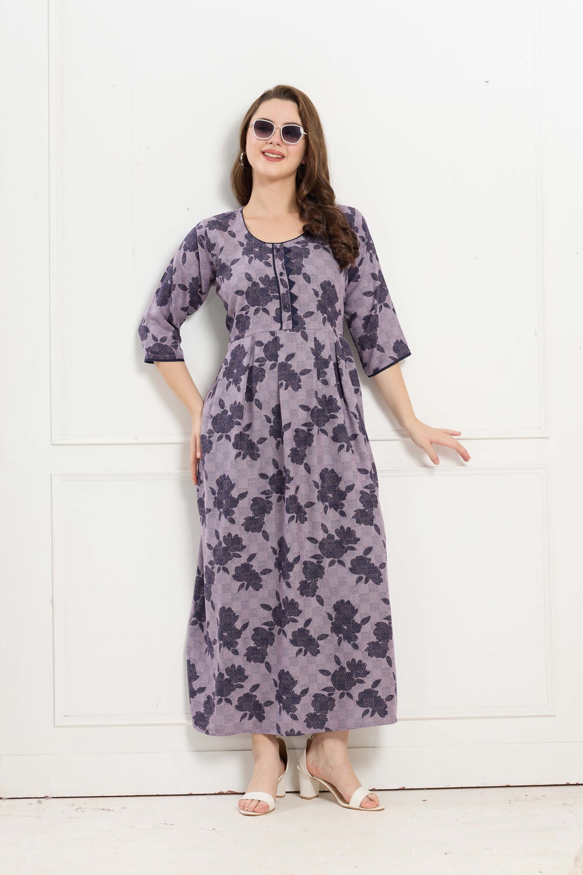 Alpine KURTI Style | Beautiful Stylish KURTI Model | Long 3/4 Sleeve & Side Pocket | Fresh Collection's for Stylish Women's (AK-3/4)