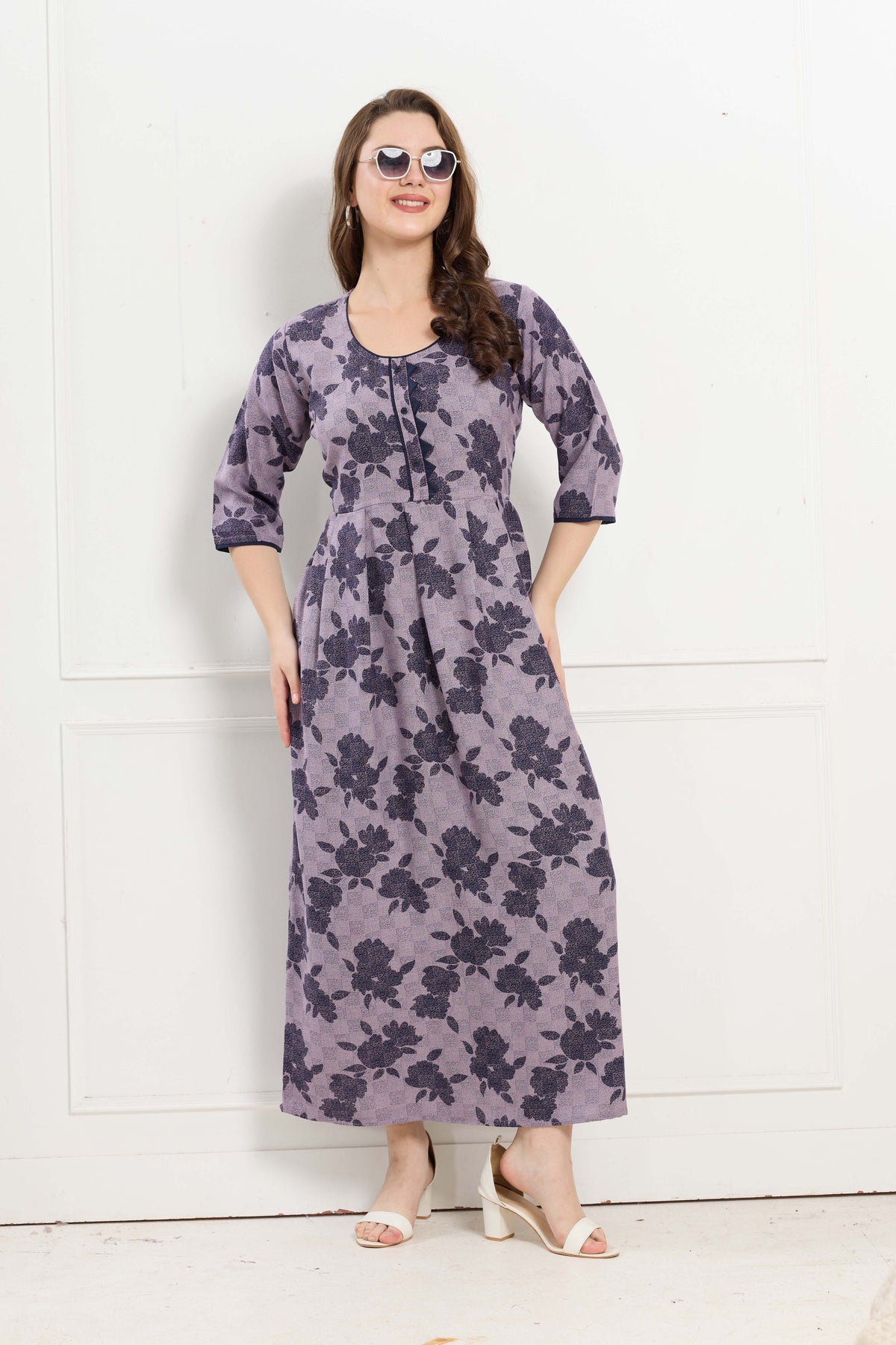 Alpine KURTI Style | Beautiful Stylish KURTI Model | Long 3/4 Sleeve & Side Pocket | Fresh Collection's for Stylish Women's (AK-3/4)