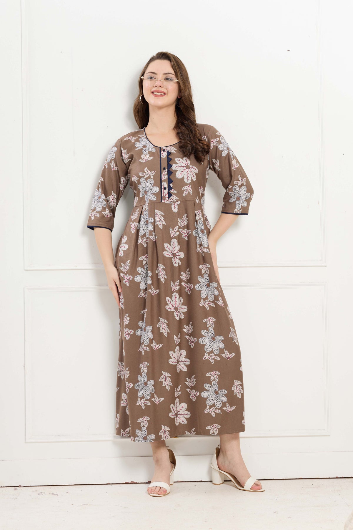 Alpine KURTI Style | Beautiful Stylish KURTI Model | Long 3/4 Sleeve & Side Pocket | Fresh Collection's for Stylish Women's (AK-3/4)
