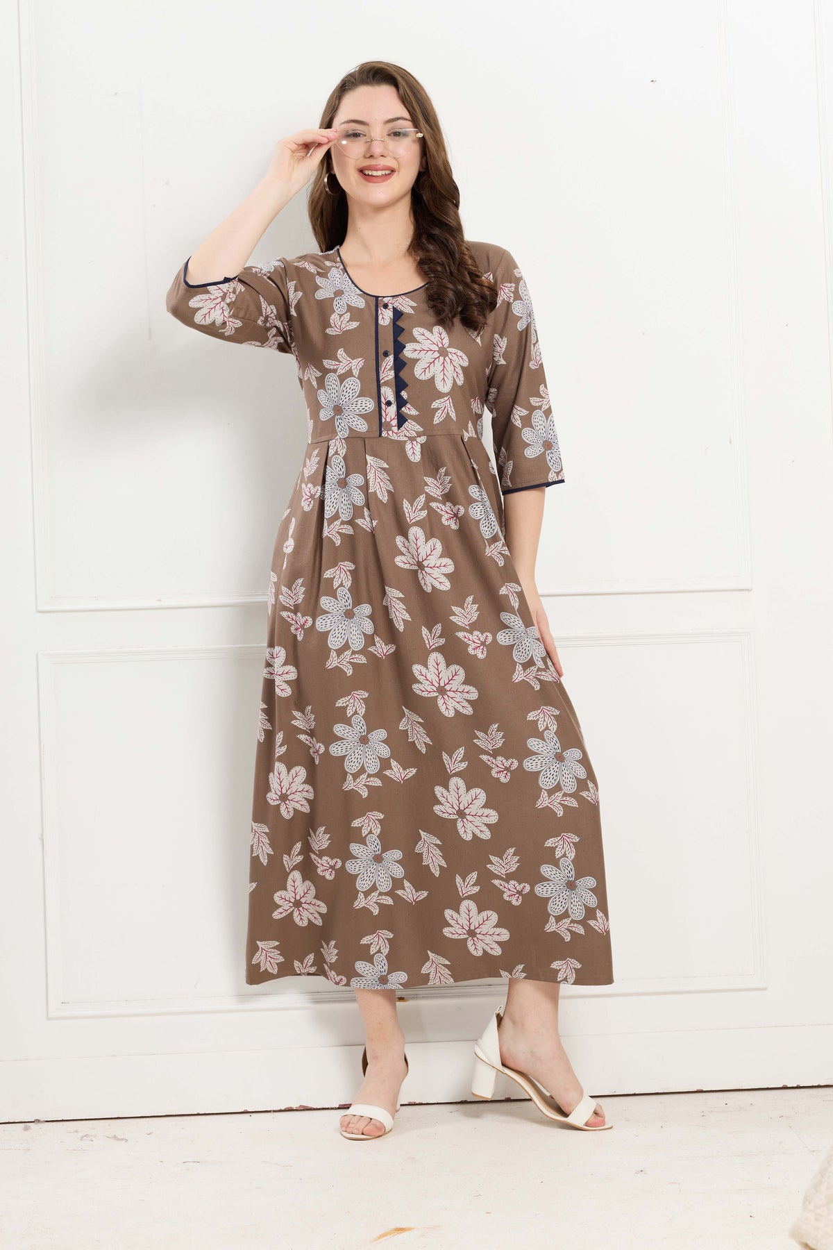 Alpine KURTI Style | Beautiful Stylish KURTI Model | Long 3/4 Sleeve & Side Pocket | Fresh Collection's for Stylish Women's (AK-3/4)
