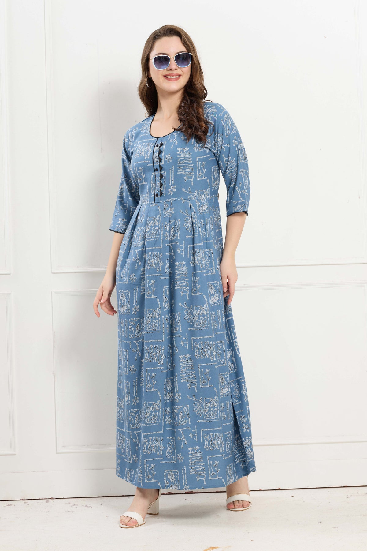 Alpine KURTI Style | Beautiful Stylish KURTI Model | Long 3/4 Sleeve & Side Pocket | Fresh Collection's for Stylish Women's (AK-3/4)