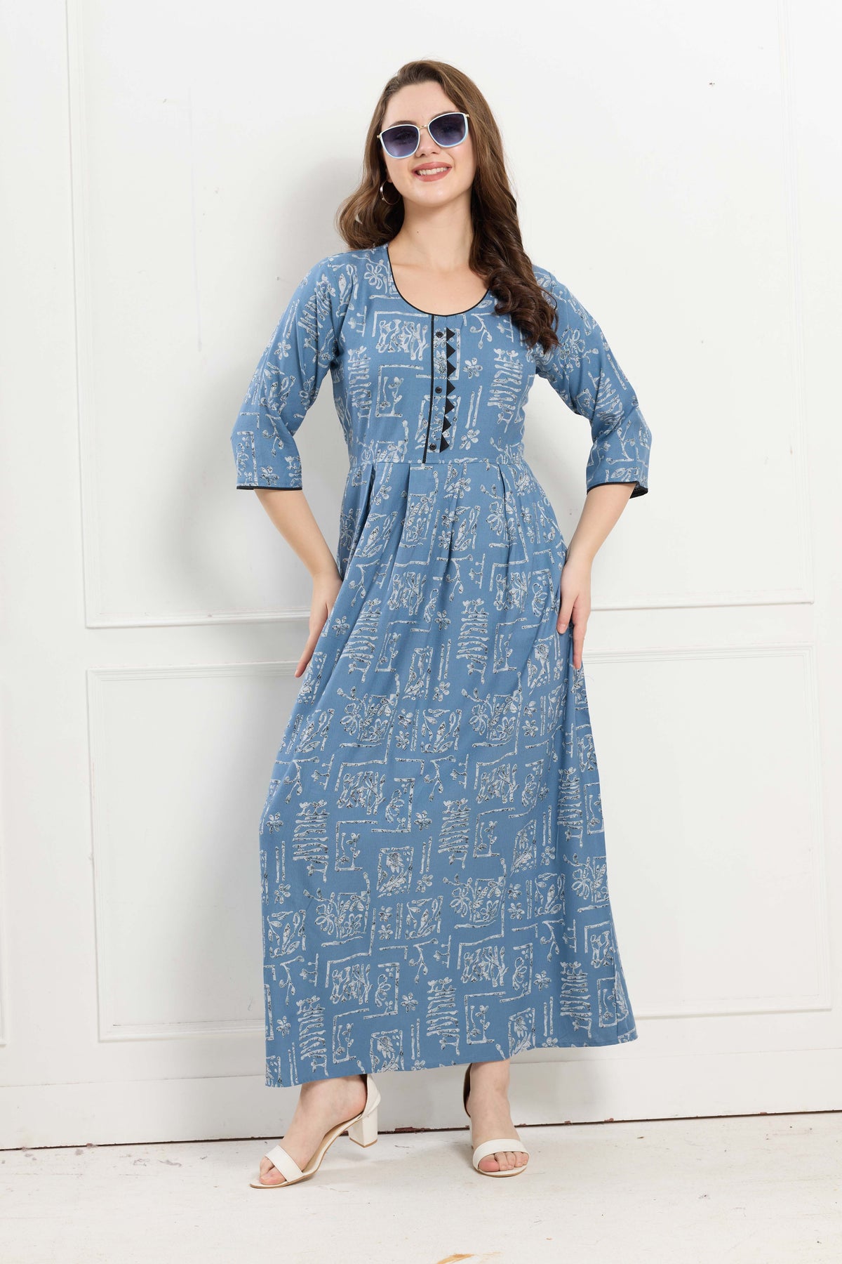 Alpine KURTI Style | Beautiful Stylish KURTI Model | Long 3/4 Sleeve & Side Pocket | Fresh Collection's for Stylish Women's (AK-3/4)