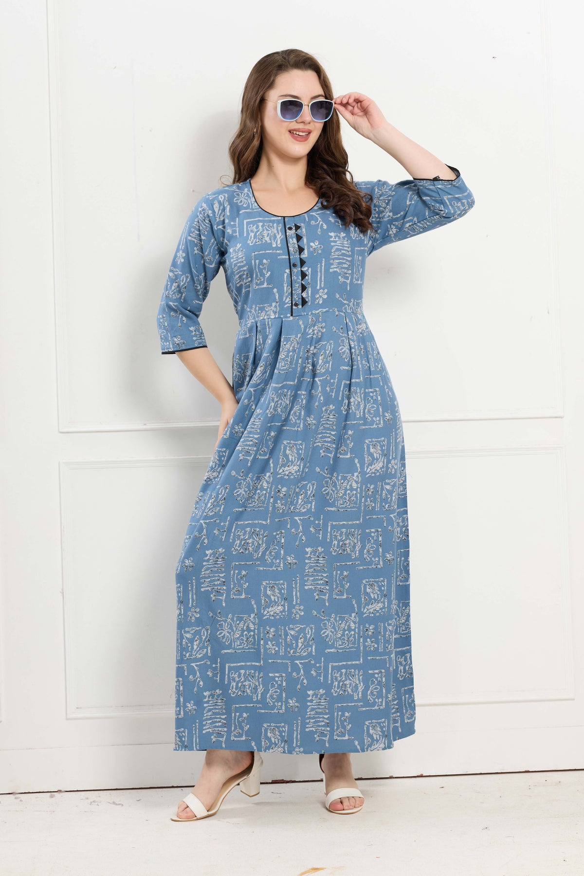Alpine KURTI Style | Beautiful Stylish KURTI Model | Long 3/4 Sleeve & Side Pocket | Fresh Collection's for Stylish Women's (AK-3/4)