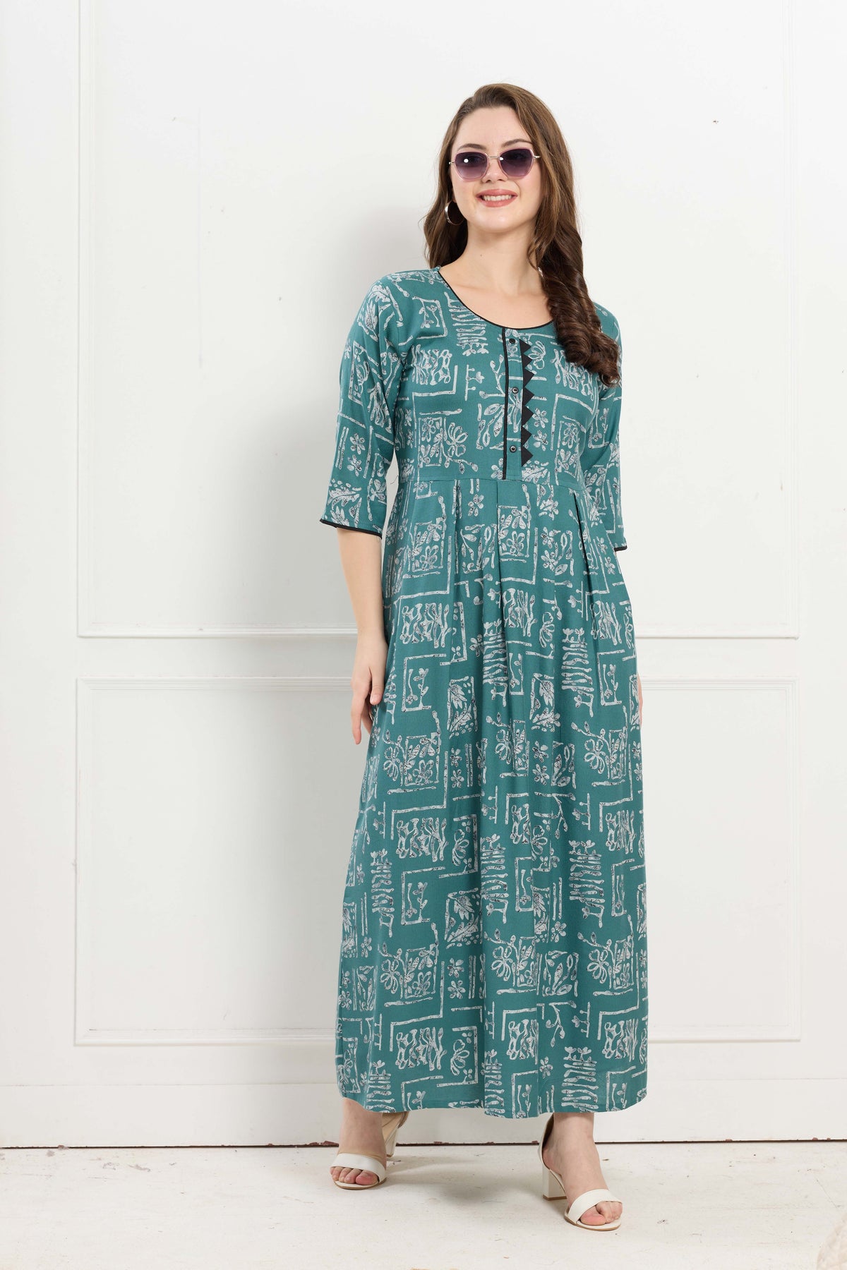 Alpine KURTI Style | Beautiful Stylish KURTI Model | Long 3/4 Sleeve & Side Pocket | Fresh Collection's for Stylish Women's (AK-3/4)