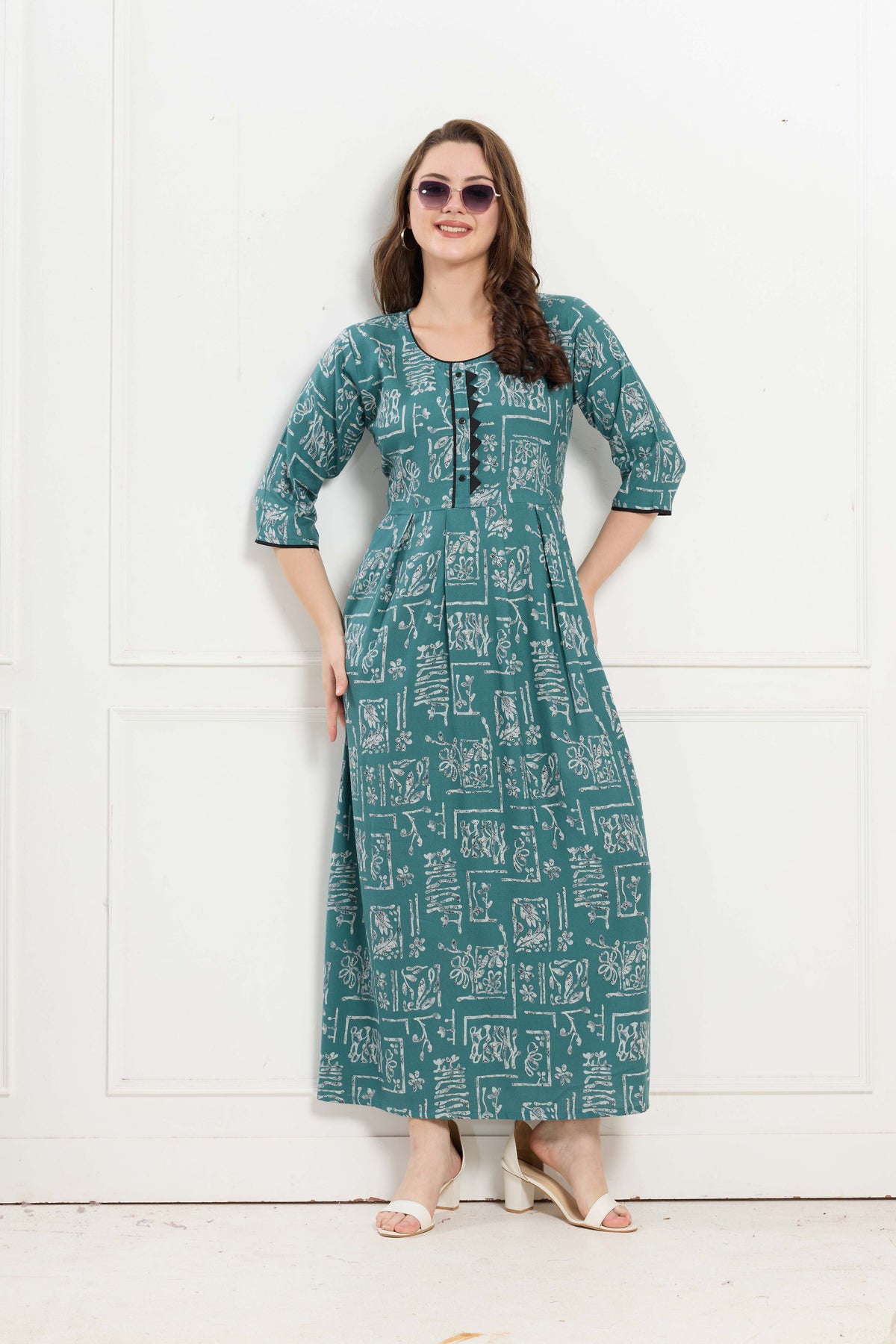 Alpine KURTI Style | Beautiful Stylish KURTI Model | Long 3/4 Sleeve & Side Pocket | Fresh Collection's for Stylish Women's (AK-3/4)