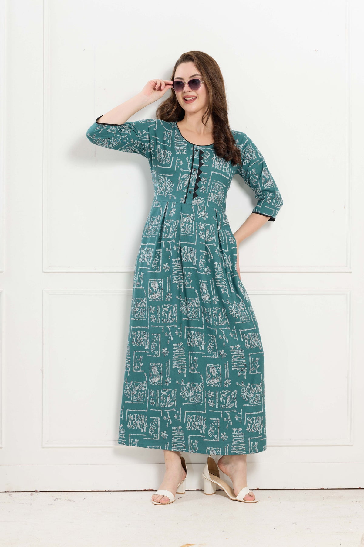 Alpine KURTI Style | Beautiful Stylish KURTI Model | Long 3/4 Sleeve & Side Pocket | Fresh Collection's for Stylish Women's (AK-3/4)