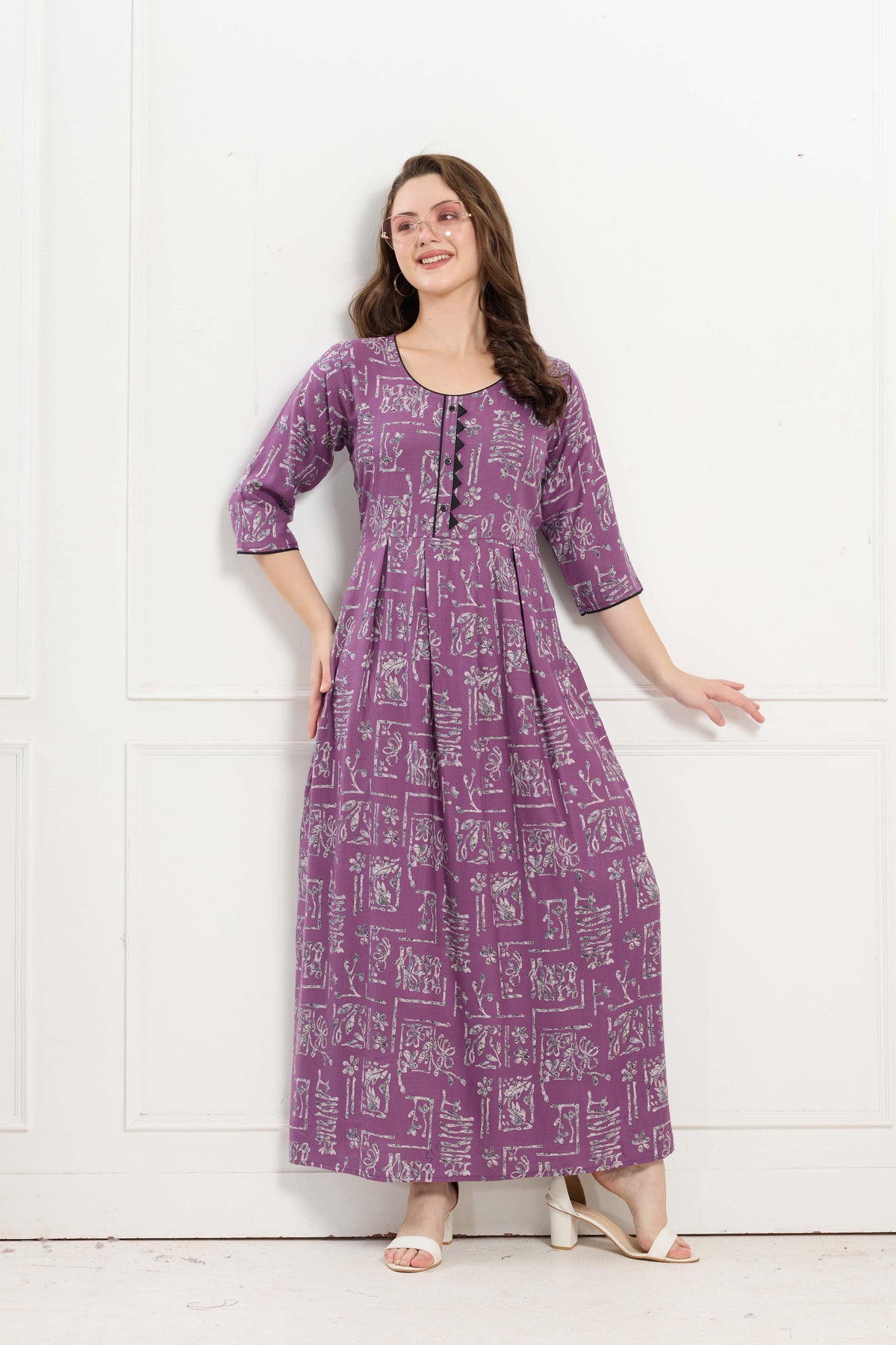 Alpine KURTI Style | Beautiful Stylish KURTI Model | Long 3/4 Sleeve & Side Pocket | Fresh Collection's for Stylish Women's (AK-3/4)