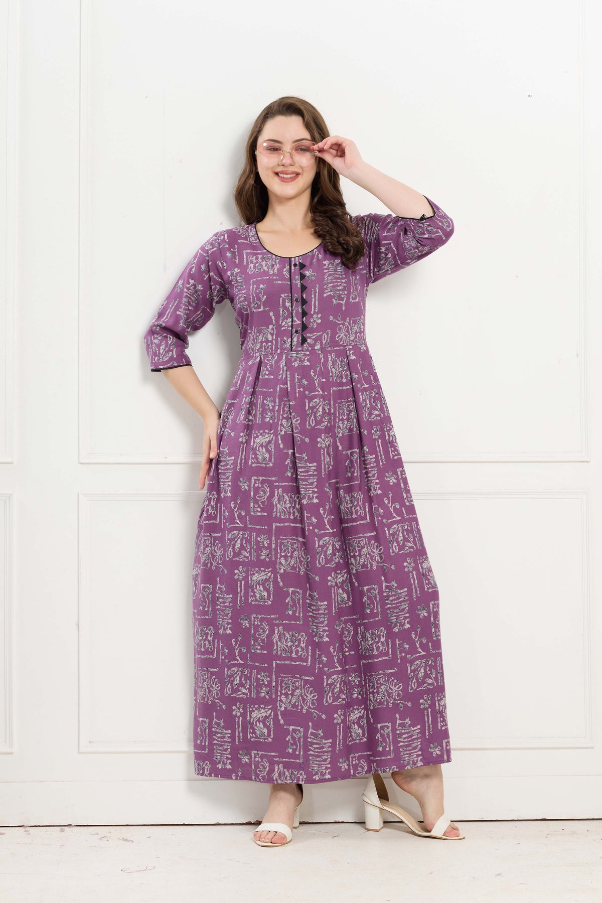 Alpine KURTI Style | Beautiful Stylish KURTI Model | Long 3/4 Sleeve & Side Pocket | Fresh Collection's for Stylish Women's (AK-3/4)