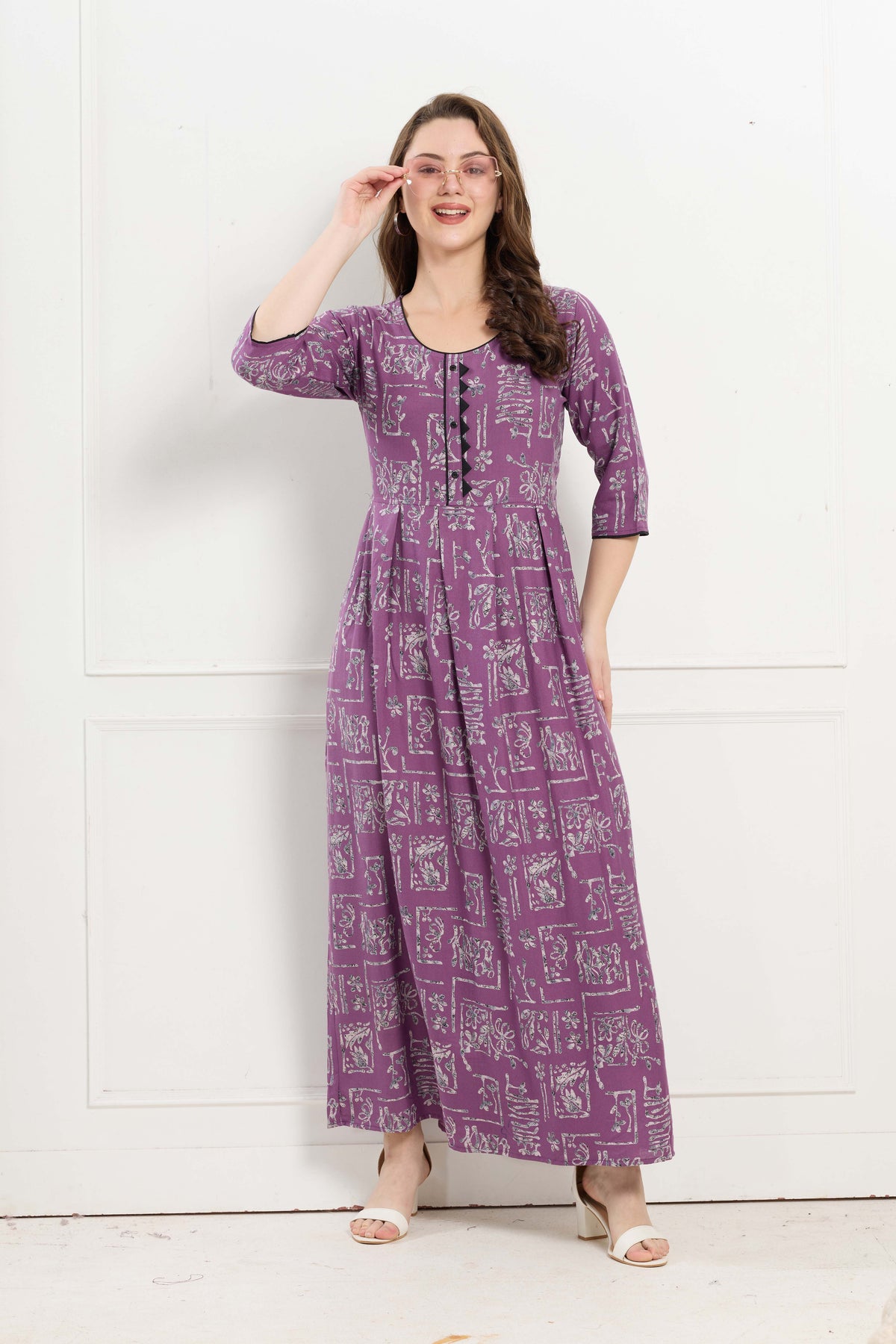 Alpine KURTI Style | Beautiful Stylish KURTI Model | Long 3/4 Sleeve & Side Pocket | Fresh Collection's for Stylish Women's (AK-3/4)