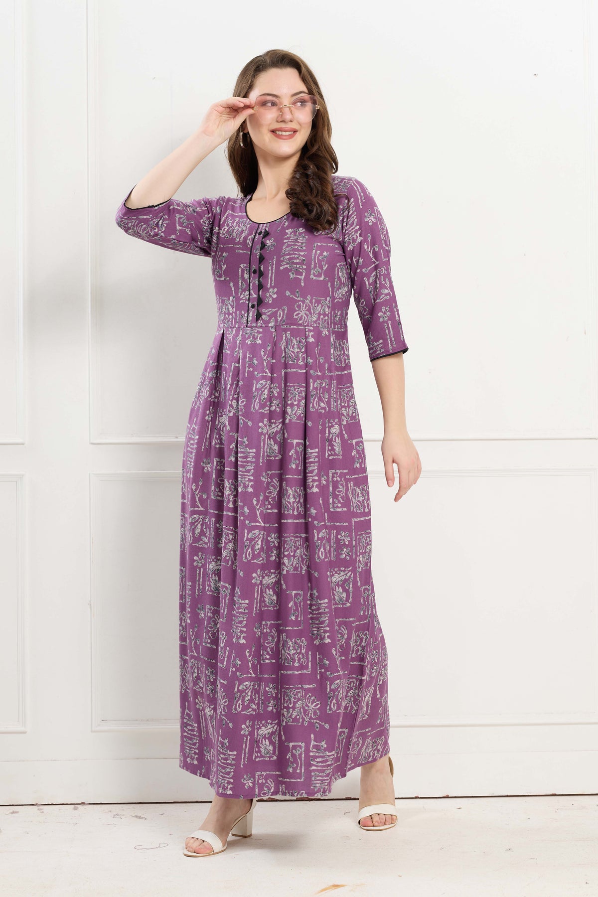 Alpine KURTI Style | Beautiful Stylish KURTI Model | Long 3/4 Sleeve & Side Pocket | Fresh Collection's for Stylish Women's (AK-3/4)