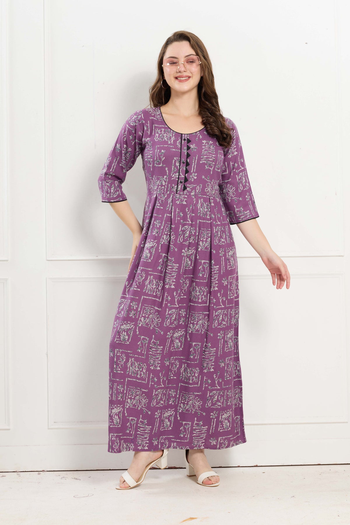 Alpine KURTI Style | Beautiful Stylish KURTI Model | Long 3/4 Sleeve & Side Pocket | Fresh Collection's for Stylish Women's (AK-3/4)