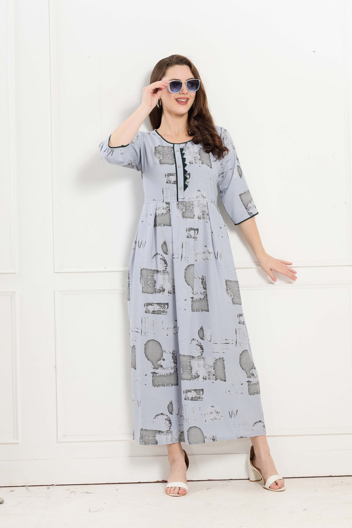 Alpine KURTI Style | Beautiful Stylish KURTI Model | Long 3/4 Sleeve & Side Pocket | Fresh Collection's for Stylish Women's (AK-3/4)