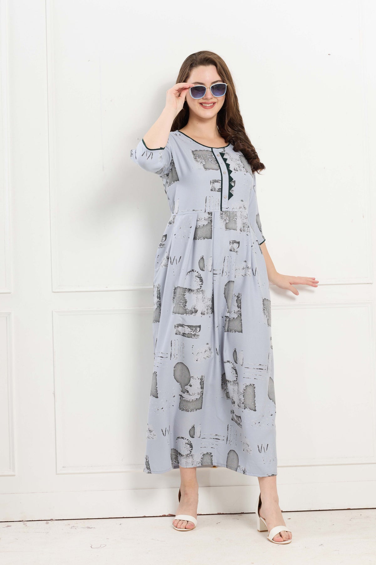 Alpine KURTI Style | Beautiful Stylish KURTI Model | Long 3/4 Sleeve & Side Pocket | Fresh Collection's for Stylish Women's (AK-3/4)