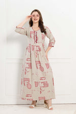 Alpine KURTI Style | Beautiful Stylish KURTI Model | Long 3/4 Sleeve & Side Pocket | Fresh Collection's for Stylish Women's (AK-3/4)