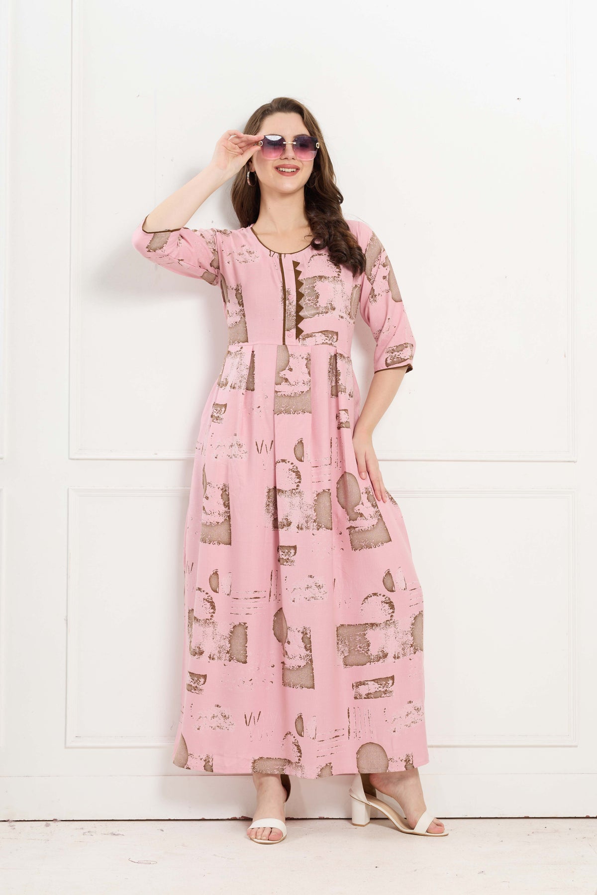 Alpine KURTI Style | Beautiful Stylish KURTI Model | Long 3/4 Sleeve & Side Pocket | Fresh Collection's for Stylish Women's (AK-3/4)