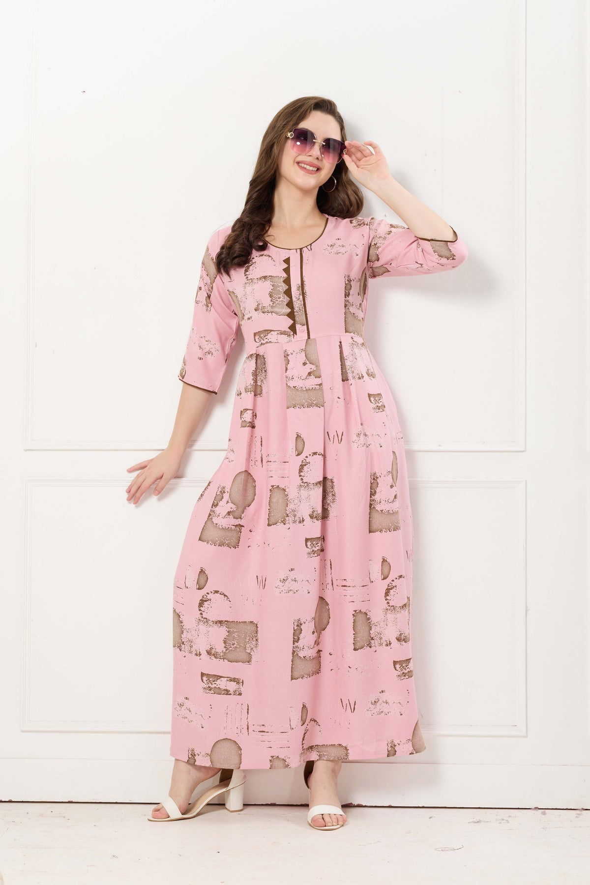 Alpine KURTI Style | Beautiful Stylish KURTI Model | Long 3/4 Sleeve & Side Pocket | Fresh Collection's for Stylish Women's (AK-3/4)