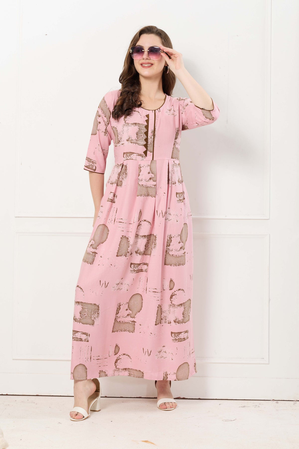 Alpine KURTI Style | Beautiful Stylish KURTI Model | Long 3/4 Sleeve & Side Pocket | Fresh Collection's for Stylish Women's (AK-3/4)