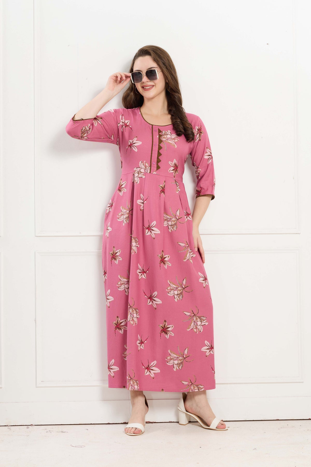 Alpine KURTI Style | Beautiful Stylish KURTI Model | Long 3/4 Sleeve & Side Pocket | Fresh Collection's for Stylish Women's (AK-3/4)