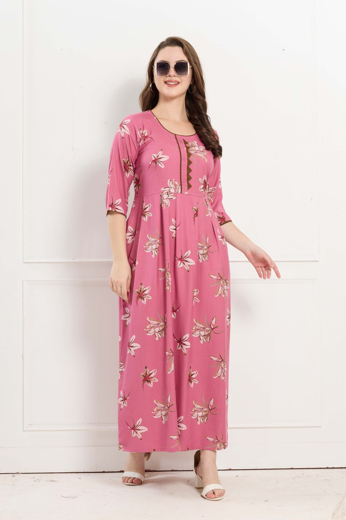 Alpine KURTI Style | Beautiful Stylish KURTI Model | Long 3/4 Sleeve & Side Pocket | Fresh Collection's for Stylish Women's (AK-3/4)