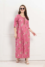 Alpine KURTI Style | Beautiful Stylish KURTI Model | Long 3/4 Sleeve & Side Pocket | Fresh Collection's for Stylish Women's (AK-3/4)