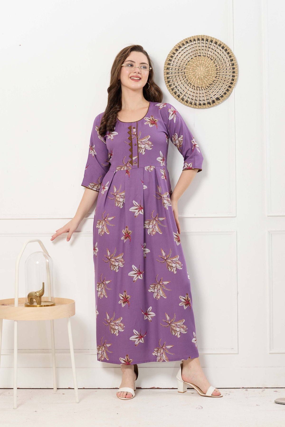 Alpine KURTI Style | Beautiful Stylish KURTI Model | Long 3/4 Sleeve & Side Pocket | Fresh Collection's for Stylish Women's (AK-3/4)