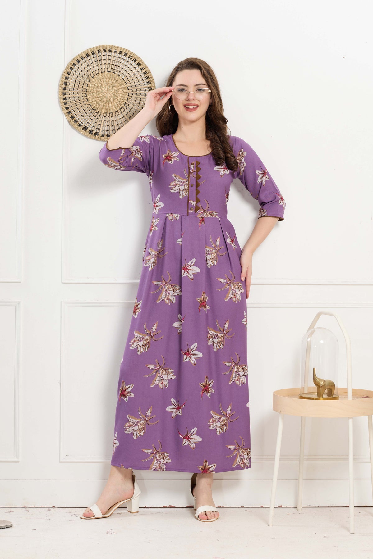 Alpine KURTI Style | Beautiful Stylish KURTI Model | Long 3/4 Sleeve & Side Pocket | Fresh Collection's for Stylish Women's (AK-3/4)