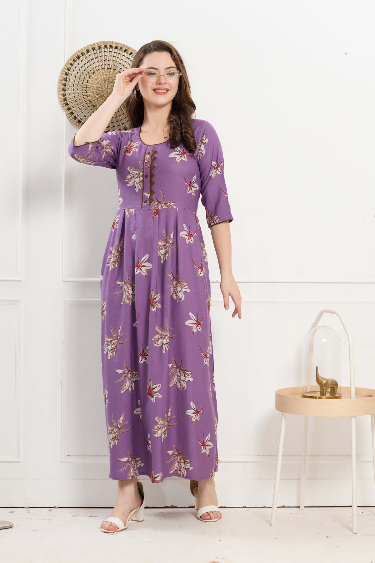 Alpine KURTI Style | Beautiful Stylish KURTI Model | Long 3/4 Sleeve & Side Pocket | Fresh Collection's for Stylish Women's (AK-3/4)