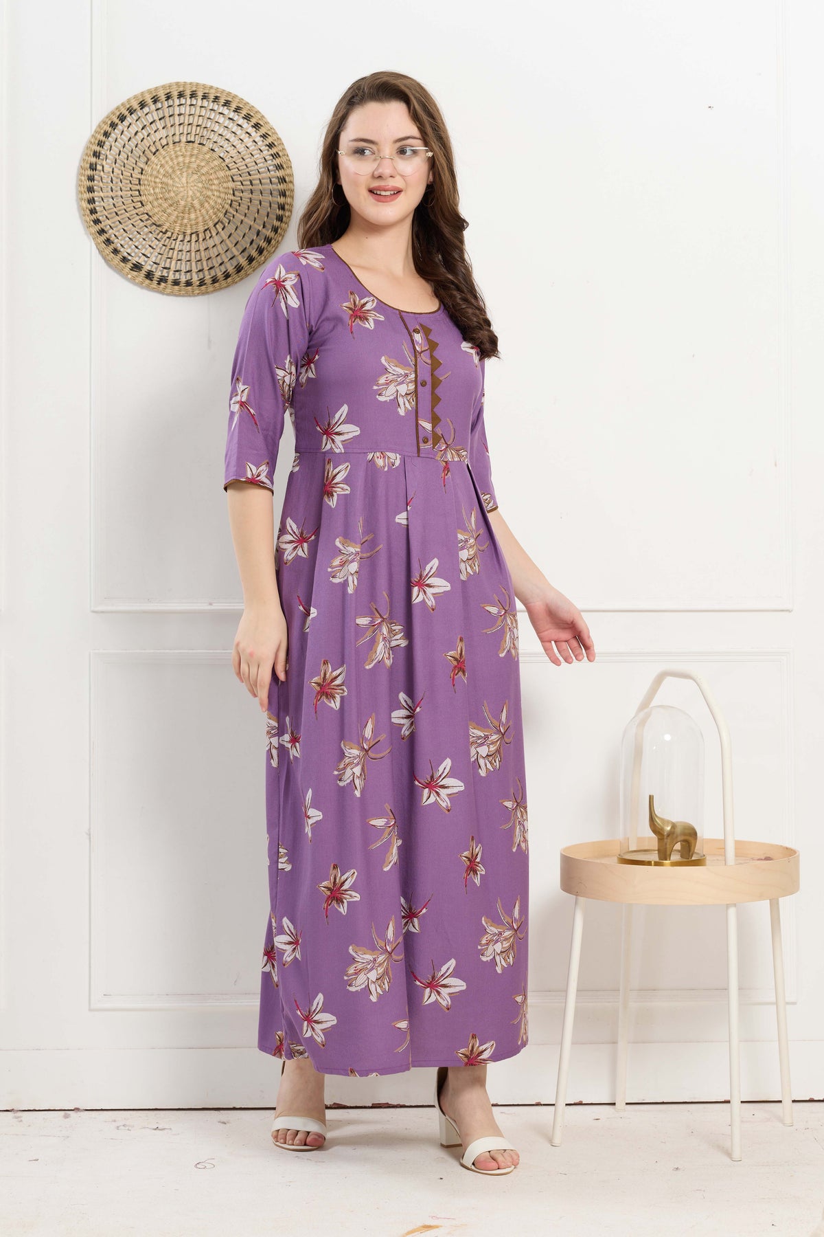 Alpine KURTI Style | Beautiful Stylish KURTI Model | Long 3/4 Sleeve & Side Pocket | Fresh Collection's for Stylish Women's (AK-3/4)