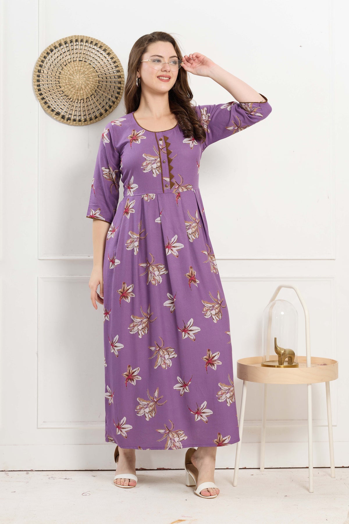 Alpine KURTI Style | Beautiful Stylish KURTI Model | Long 3/4 Sleeve & Side Pocket | Fresh Collection's for Stylish Women's (AK-3/4)