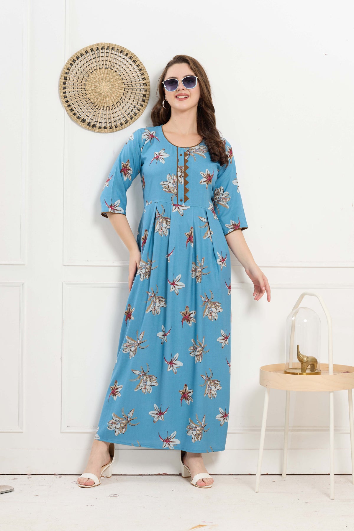 Alpine KURTI Style | Beautiful Stylish KURTI Model | Long 3/4 Sleeve & Side Pocket | Fresh Collection's for Stylish Women's (AK-3/4)