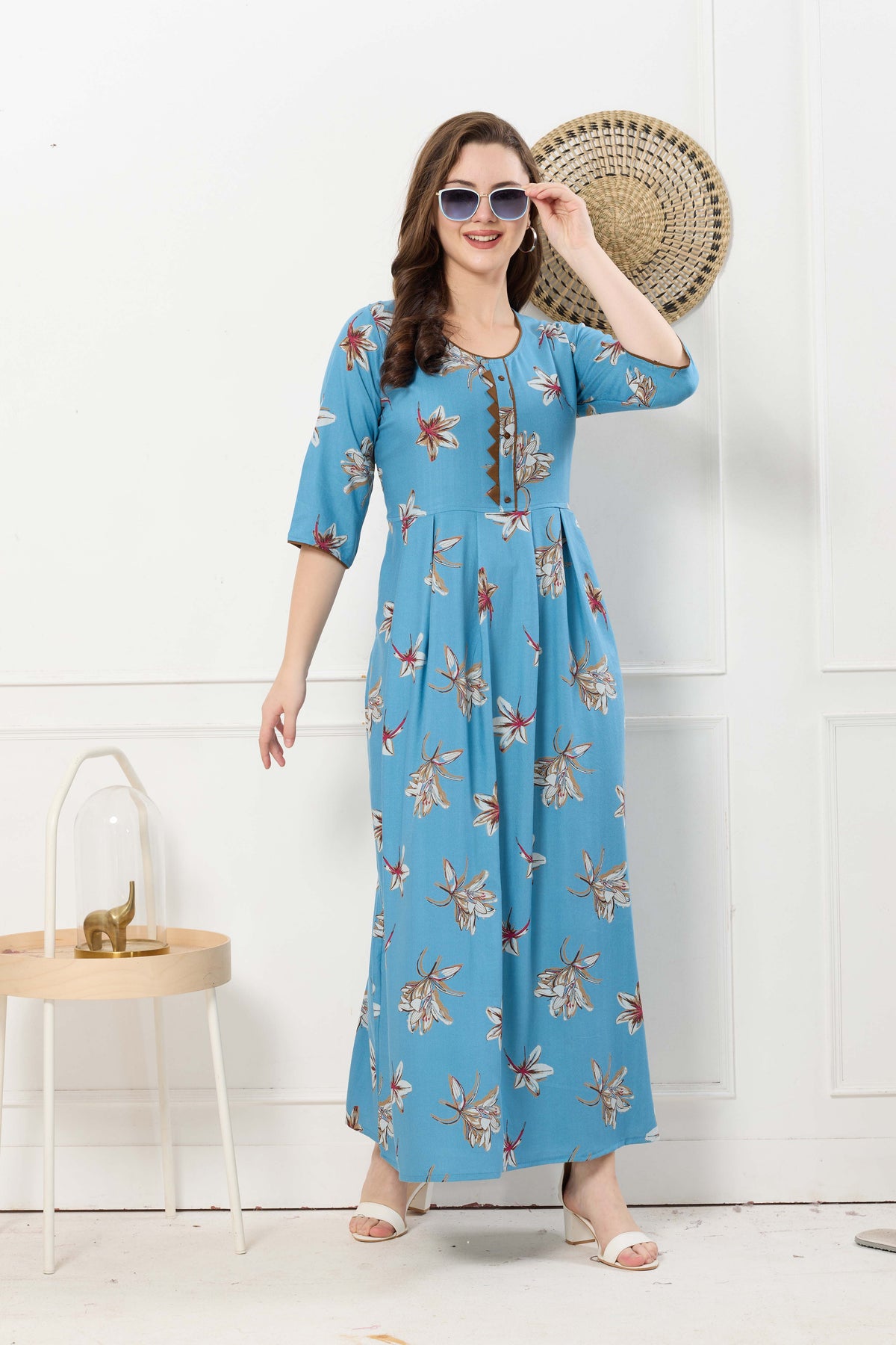 Alpine KURTI Style | Beautiful Stylish KURTI Model | Long 3/4 Sleeve & Side Pocket | Fresh Collection's for Stylish Women's (AK-3/4)