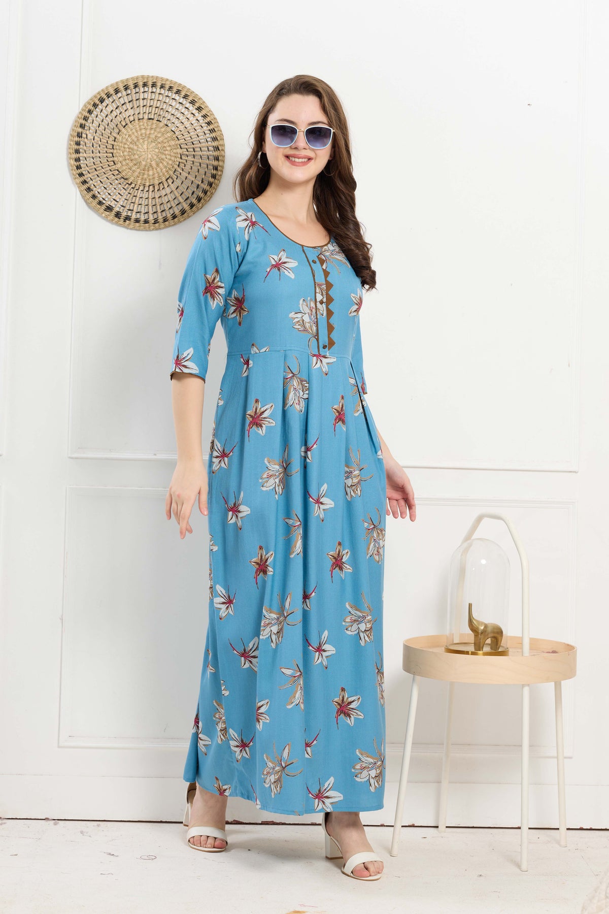 Alpine KURTI Style | Beautiful Stylish KURTI Model | Long 3/4 Sleeve & Side Pocket | Fresh Collection's for Stylish Women's (AK-3/4)