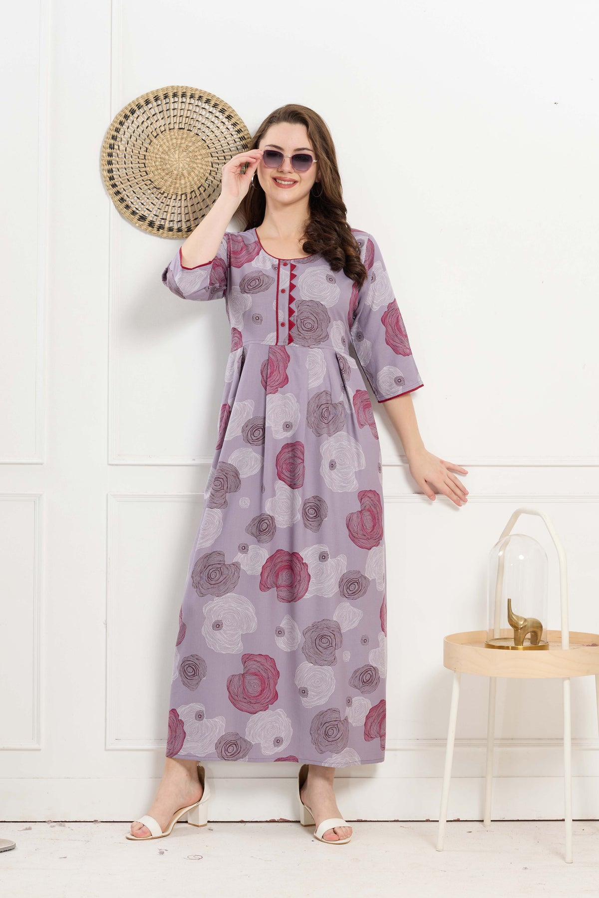 Alpine KURTI Style | Beautiful Stylish KURTI Model | Long 3/4 Sleeve & Side Pocket | Fresh Collection's for Stylish Women's (AK-3/4)