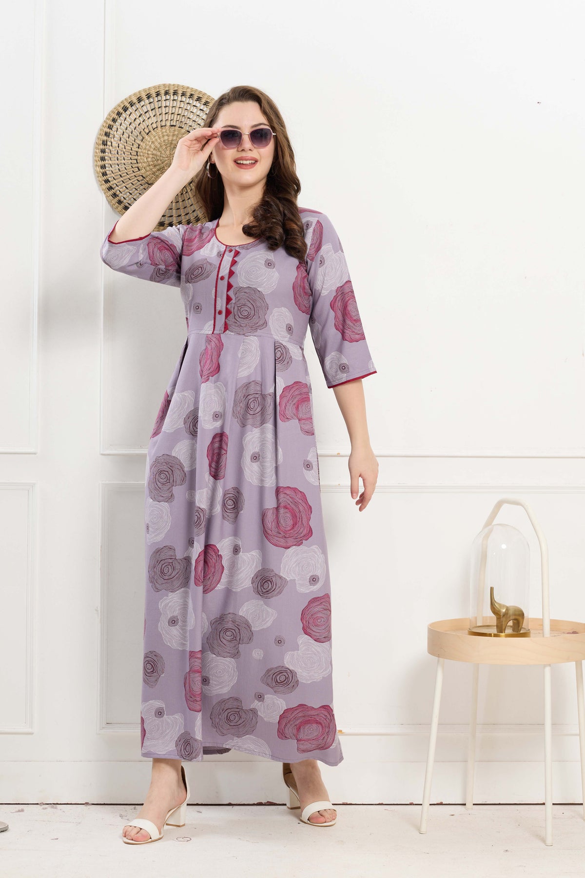 Alpine KURTI Style | Beautiful Stylish KURTI Model | Long 3/4 Sleeve & Side Pocket | Fresh Collection's for Stylish Women's (AK-3/4)