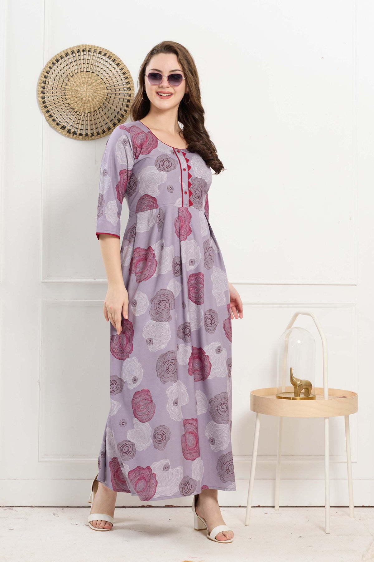 Alpine KURTI Style | Beautiful Stylish KURTI Model | Long 3/4 Sleeve & Side Pocket | Fresh Collection's for Stylish Women's (AK-3/4)