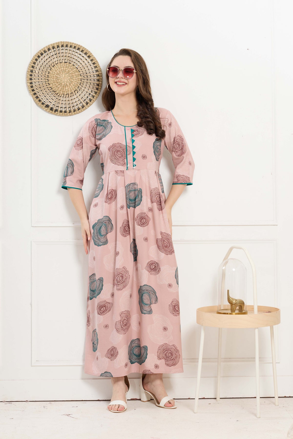 Alpine KURTI Style | Beautiful Stylish KURTI Model | Long 3/4 Sleeve & Side Pocket | Fresh Collection's for Stylish Women's (AK-3/4)