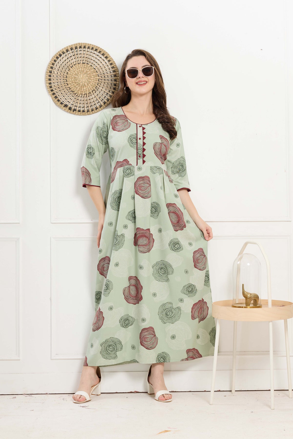 Alpine KURTI Style | Beautiful Stylish KURTI Model | Long 3/4 Sleeve & Side Pocket | Fresh Collection's for Stylish Women's (AK-3/4)