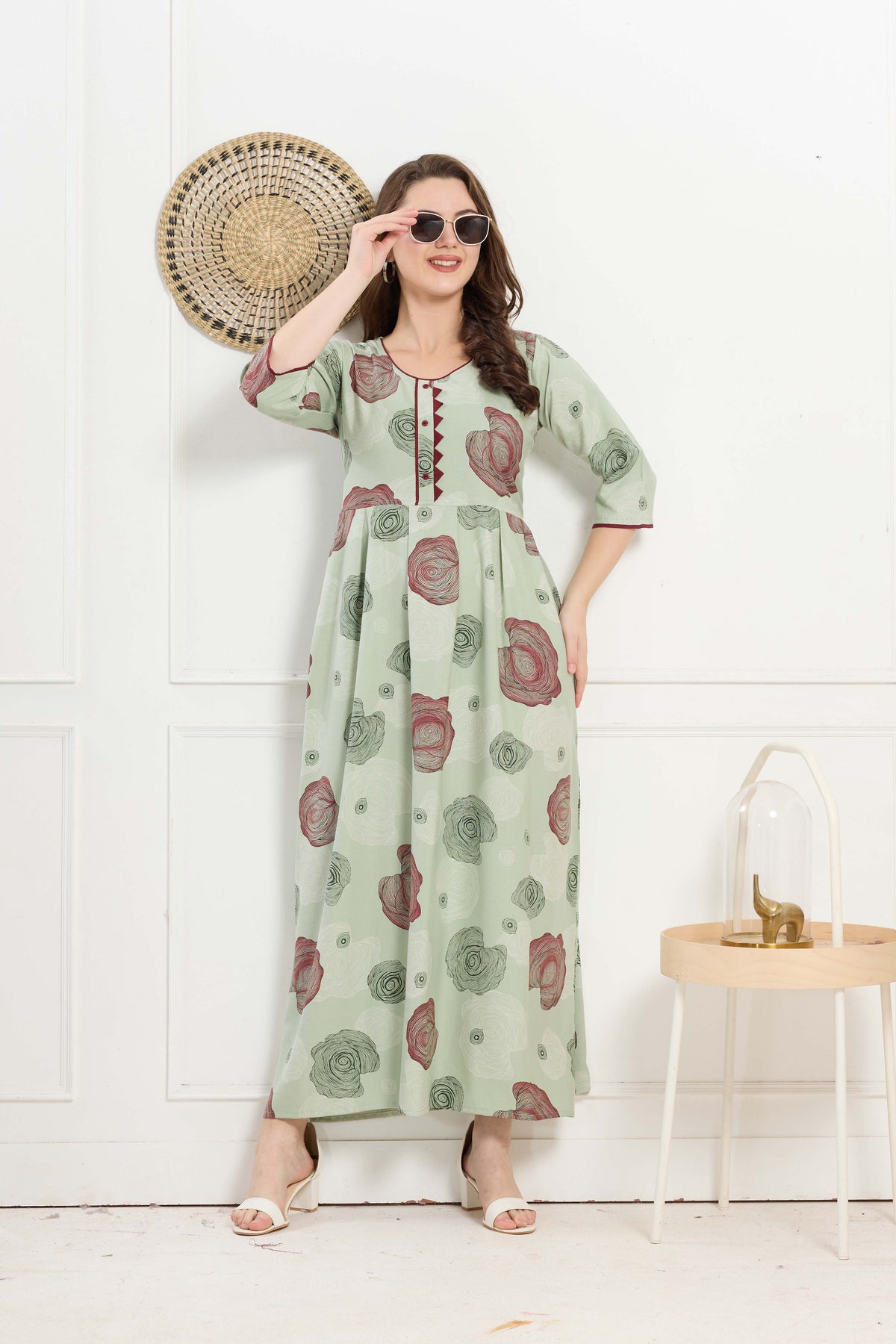 Alpine KURTI Style | Beautiful Stylish KURTI Model | Long 3/4 Sleeve & Side Pocket | Fresh Collection's for Stylish Women's (AK-3/4)